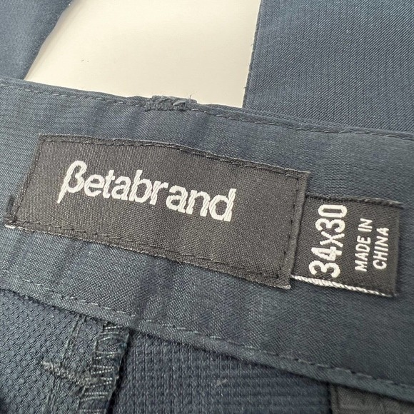 Betabrand Men’s Best‎ Travel Pants Flat Front Size 34x28** Navy Blue - Picture 4 of 7
